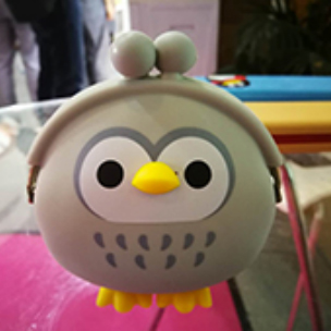 clip silicone coin purse with owl in colors PC-72940