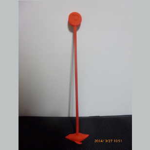 Silicone stirrer with penguin head in color finished